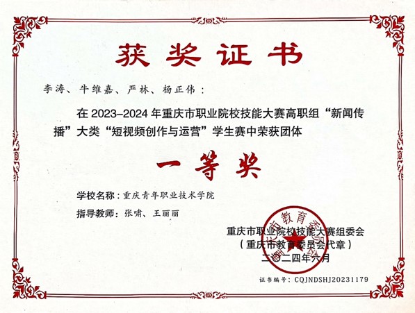 重庆市一等奖（李涛）